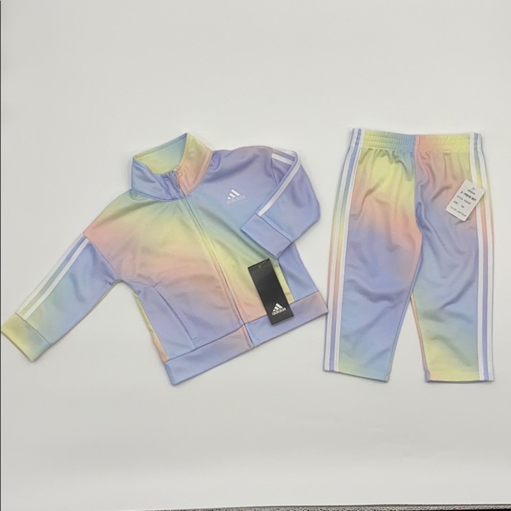 Adidas TRICOT Long Sleeve Full Zip ‘Sky Tint’ Track Suit Infant Size 6 Months
